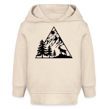 Alpen Berge Steinbock - Baby Organic Hoodie Baby Cruiser von Stanley/Stella - Natur - Vorne
