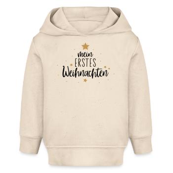 mon premier Noël - Sweat à capuche bébé bio Stanley/Stella - écru doux - Devant