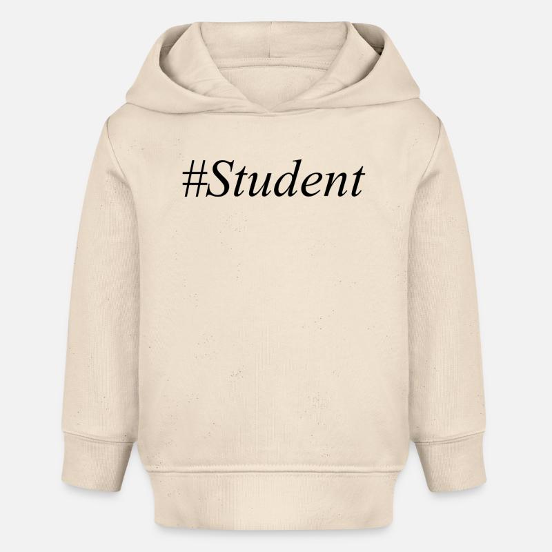 #Student Logo Noir - Sweat à capuche bébé bio Stanley/Stella - écru doux