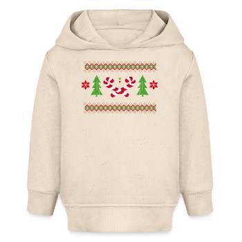 Zuckerstangen Muster für Weihnachten - Baby Organic Hoodie Baby Cruiser von Stanley/Stella - Natur - Vorne
