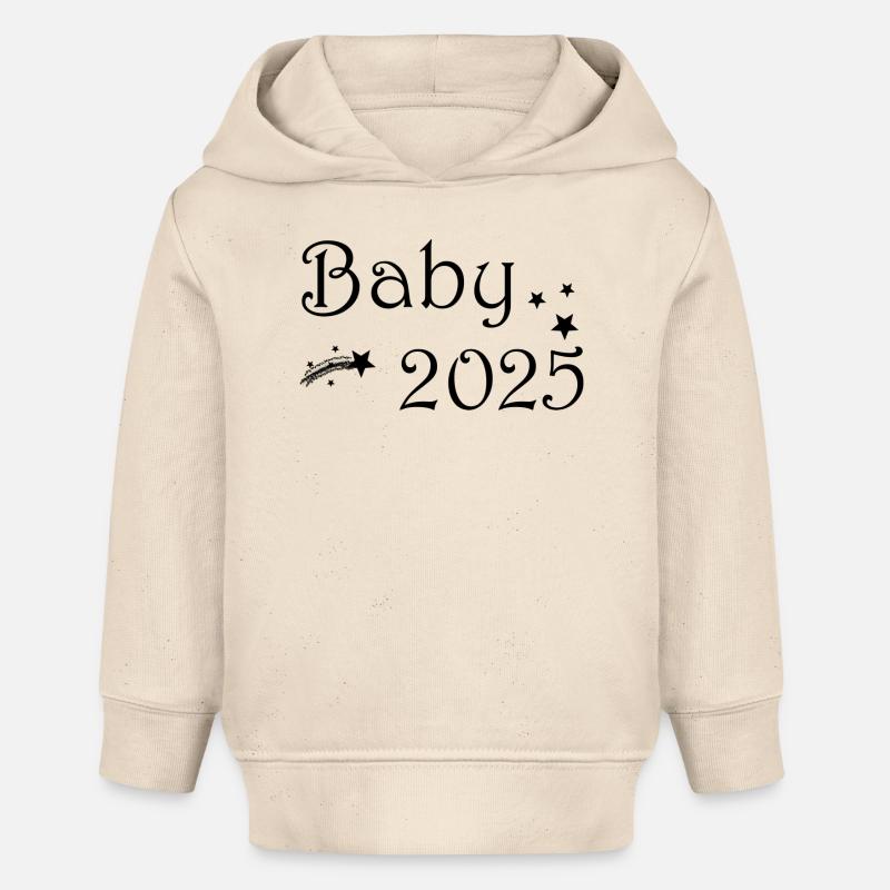 Bébé 2025 Étoile filante - Sweat à capuche bébé bio Stanley/Stella - écru doux