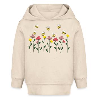 Flower meadow - Baby Organic Hoodie by Stanley/Stella - soft Ecru - Front