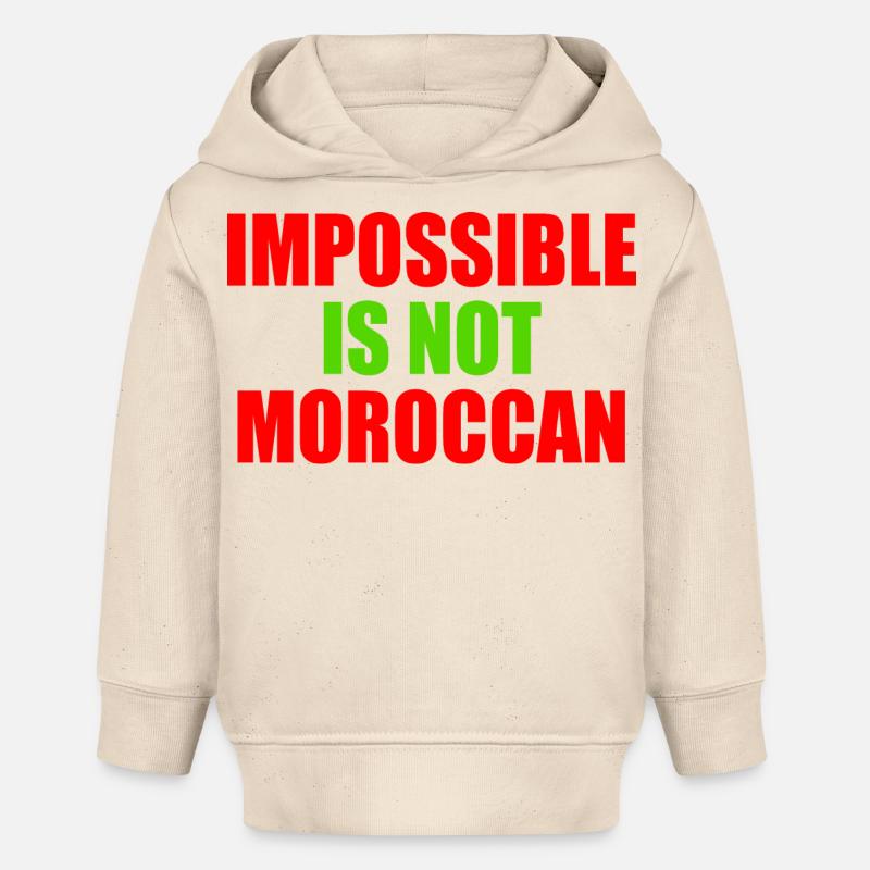 impossible is not moroccan - Marocco - Felpa con cappuccio neonato bio di Stanley/Stella - ecru morbido