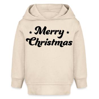 Joyeux Noël astérisque noir - Sweat à capuche bébé bio Stanley/Stella - écru doux - Devant