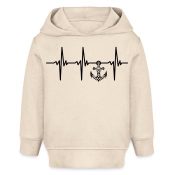 Herzschlag für Anker und Seefahrt - Baby Organic Hoodie Baby Cruiser von Stanley/Stella - Natur - Vorne