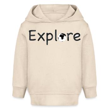 Explore - Sweat à capuche bébé bio Stanley/Stella - écru doux - Devant