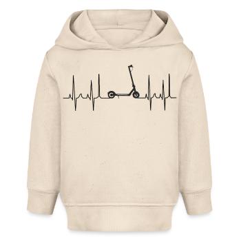 Escooter Kickboard, Trotinett Cardiogram - Baby Organic Hoodie by Stanley/Stella - soft Ecru - Front