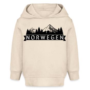 Norvège avec paysage montagneux - Sweat à capuche bébé bio Stanley/Stella - écru doux - Devant