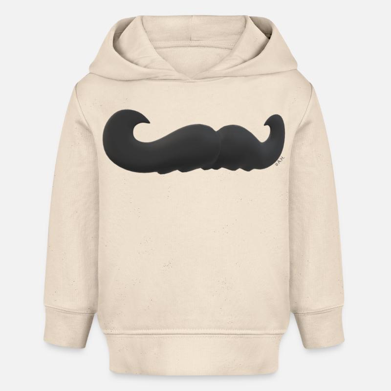 Moustache - Sweat à capuche bébé bio Stanley/Stella - écru doux