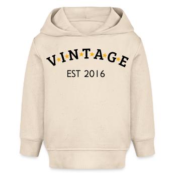 Vintage est 2016 - Sweat à capuche bébé bio Stanley/Stella - écru doux - Devant