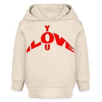 Je t’aime - Sweat à capuche bébé bio Stanley/Stella - écru doux - Devant