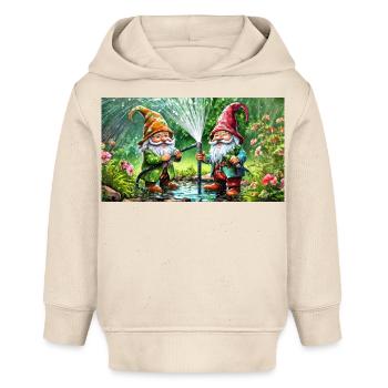 Mignons petits gnomes Vie quotidienne – bataille d’eau - Sweat à capuche bébé bio Stanley/Stella - écru doux - Devant