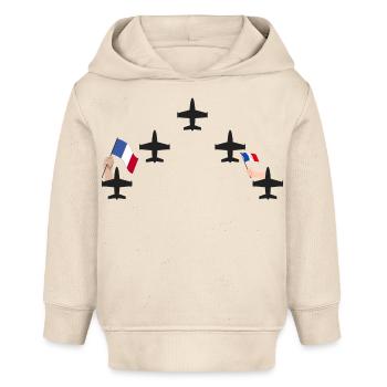 Flugzeuge der Patrouille de France mit französischer Flagge - Baby Organic Hoodie Baby Cruiser von Stanley/Stella - Natur - Vorne