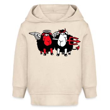 2 Schafe Engel Teufel Satan Hölle Böse Himmel Gut - Baby Organic Hoodie Baby Cruiser von Stanley/Stella - Natur - Vorne