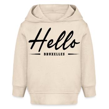Hello Bruxelles - Sweat à capuche bébé bio Stanley/Stella - écru doux - Devant