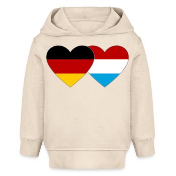 Deutschland Luxemburg Flagge Herz - Baby Organic Hoodie Baby Cruiser von Stanley/Stella - Natur - Vorne