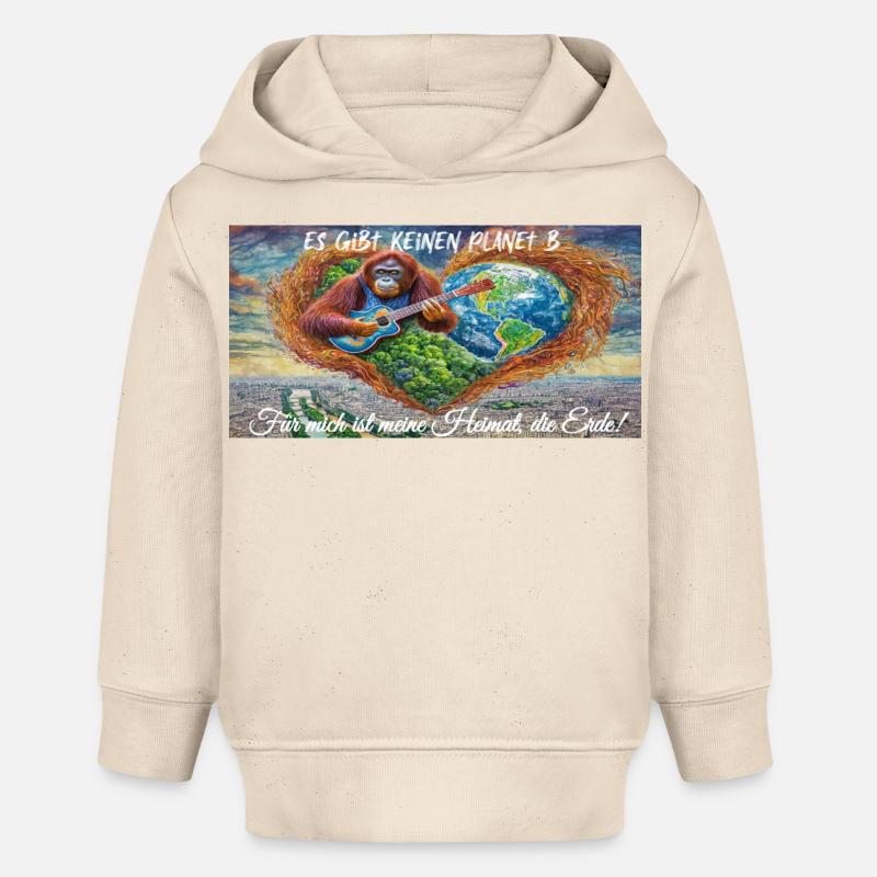 Il n’y a pas de planète B. Pour moi, ma maison, c’est - Sweat à capuche bébé bio Stanley/Stella - écru doux