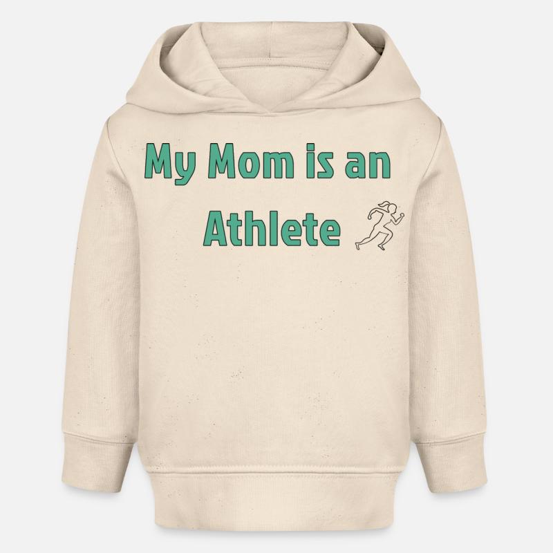Ma mère est une athlète - Sweat à capuche bébé bio Stanley/Stella - écru doux