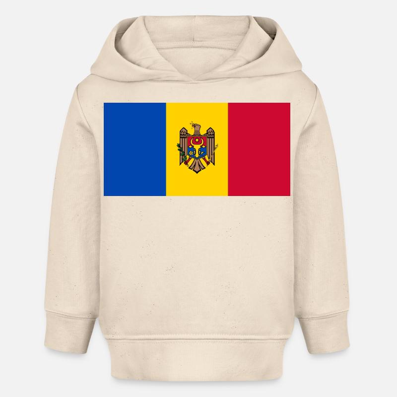 Moldavie - Sweat à capuche bébé bio Stanley/Stella - écru doux