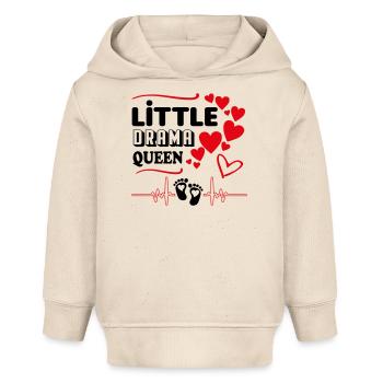Little Drama Queen Girl Baby Sayings Heart - Baby Organic Hoodie by Stanley/Stella - soft Ecru - Front