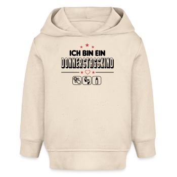Donnerstagskind Geboren am Donnerstag Baby  - Baby Organic Hoodie Baby Cruiser von Stanley/Stella - Natur - Vorne