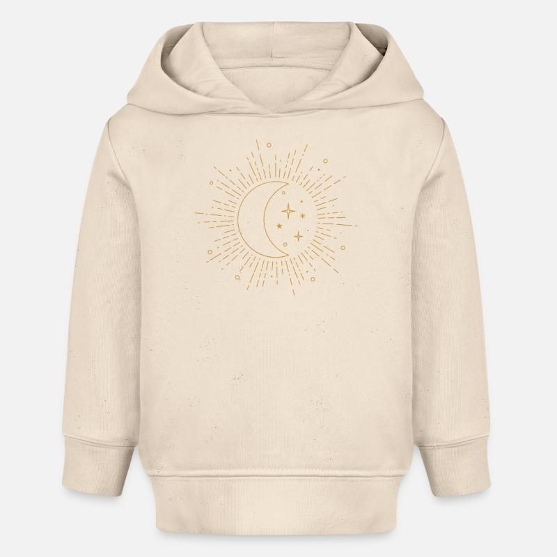 Ciel étoilé de la Lune - Sweat à capuche bébé bio Stanley/Stella - écru doux