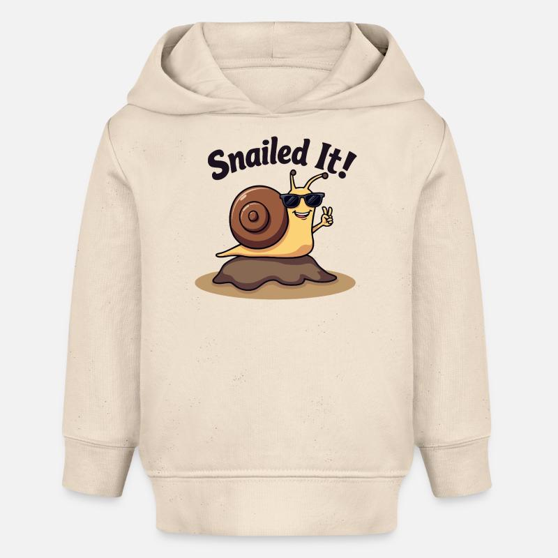 Escargot ! Gagnez comme un escargot ! - Sweat à capuche bébé bio Stanley/Stella - écru doux
