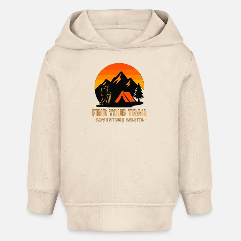 Trouvez votre sentier – Randonnée au coucher du soleil - Sweat à capuche bébé bio Stanley/Stella - écru doux