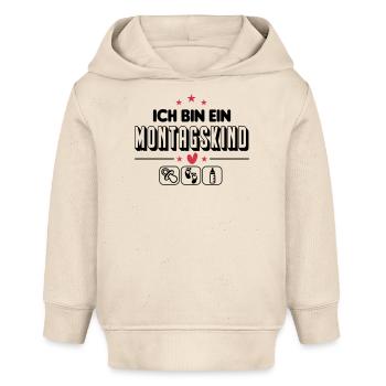 Montagskind Geboren am Montag Baby Säugling - Baby Organic Hoodie Baby Cruiser von Stanley/Stella - Natur - Vorne