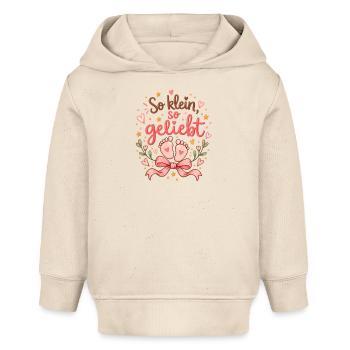 So klein geliebt – Babymotiv Herzen - Baby Organic Hoodie Baby Cruiser von Stanley/Stella - Natur - Vorne