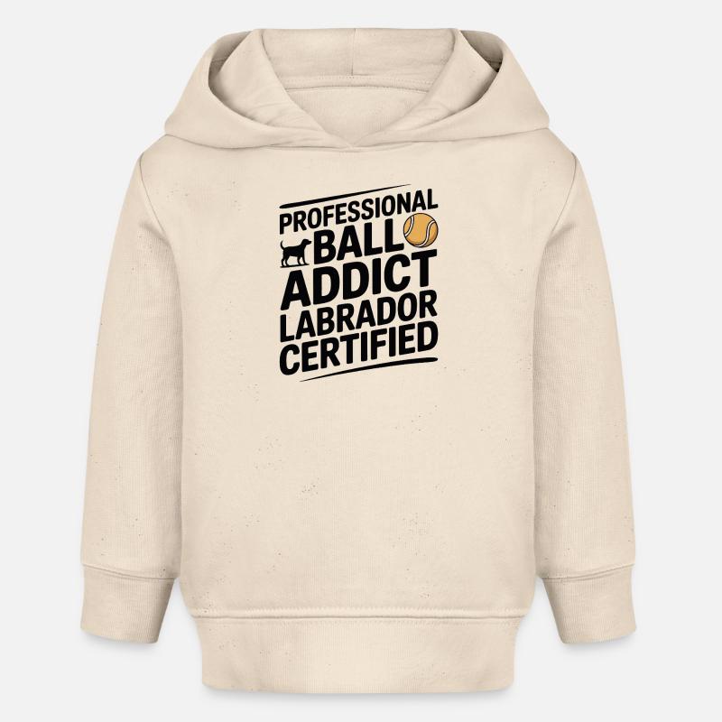 Ball Addict Labrador Certifié Chien Drôle - Sweat à capuche bébé bio Stanley/Stella - écru doux