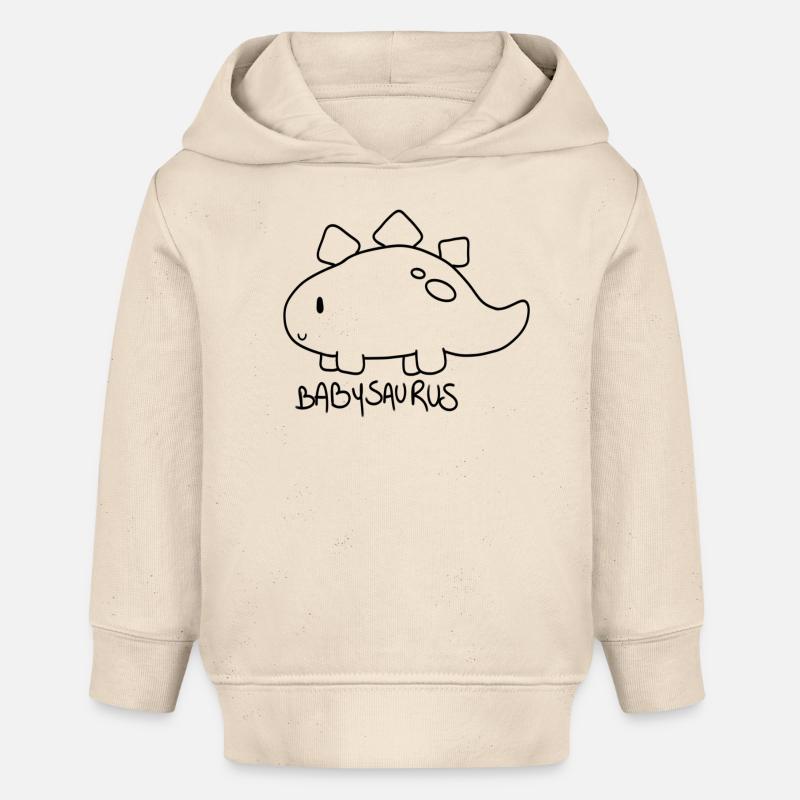 Babysaurus - Sweat à capuche bébé bio Stanley/Stella - écru doux