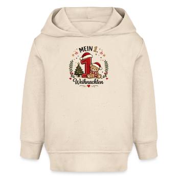 Mein Erstes Weihnachten Teddy - Baby Organic Hoodie Baby Cruiser von Stanley/Stella - Natur - Vorne