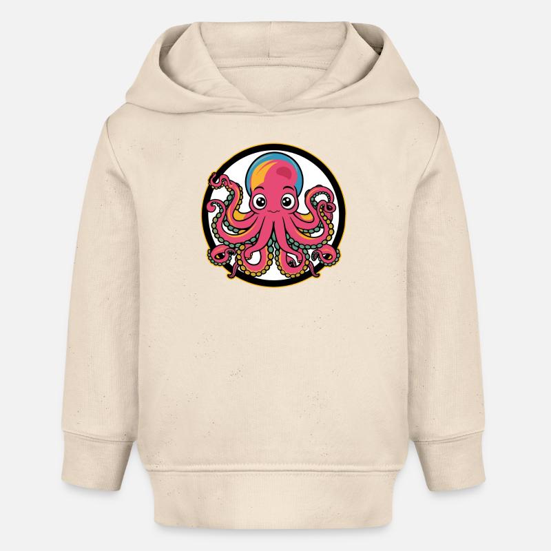 petite pieuvre mignonne - Sweat à capuche bébé bio Stanley/Stella - écru doux
