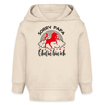 Sorry Papa Chefin bin ich Einhorn Babysprüche - Baby Organic Hoodie by Stanley/Stella - soft Ecru - Front