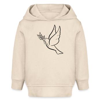 Friedenstaube, hand gezeichnet. Friedenssymbol - Baby Organic Hoodie Baby Cruiser von Stanley/Stella - Natur - Vorne