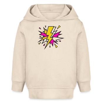 Yellow Beam Neon Explosion - Baby Organic Hoodie by Stanley/Stella - soft Ecru - Front