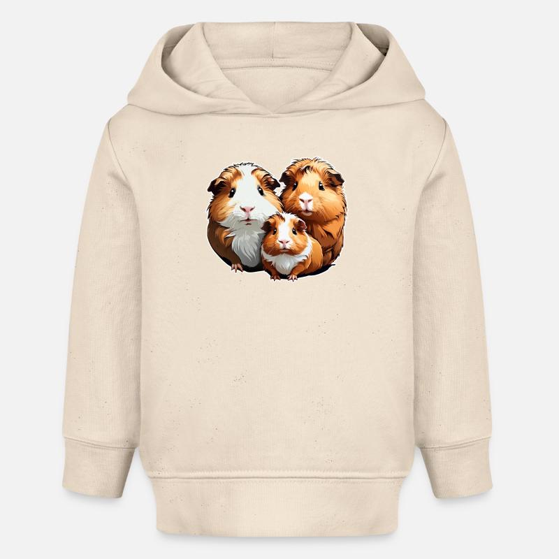 Trois mignons cochons d’Inde - Sweat à capuche bébé bio Stanley/Stella - écru doux