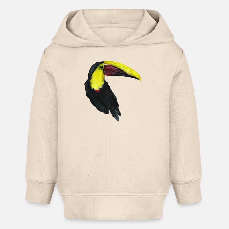 Toucan - Sweat à capuche bébé bio Stanley/Stella - écru doux