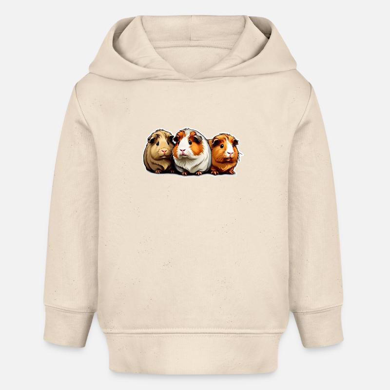 Trois mignons cochons d’Inde - Sweat à capuche bébé bio Stanley/Stella - écru doux