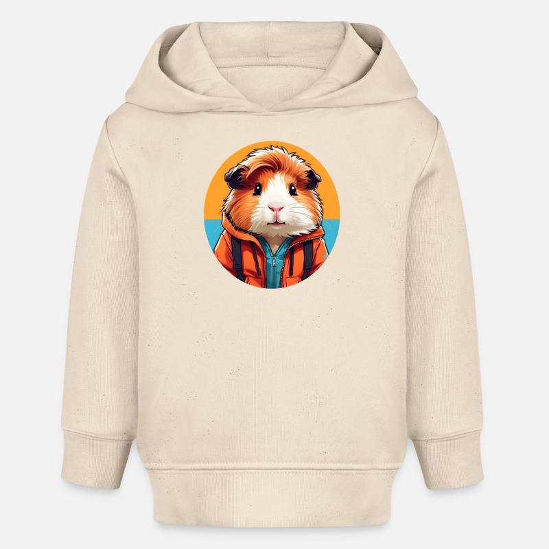 Cochons d’Inde au look extérieur - Sweat à capuche bébé bio Stanley/Stella - écru doux