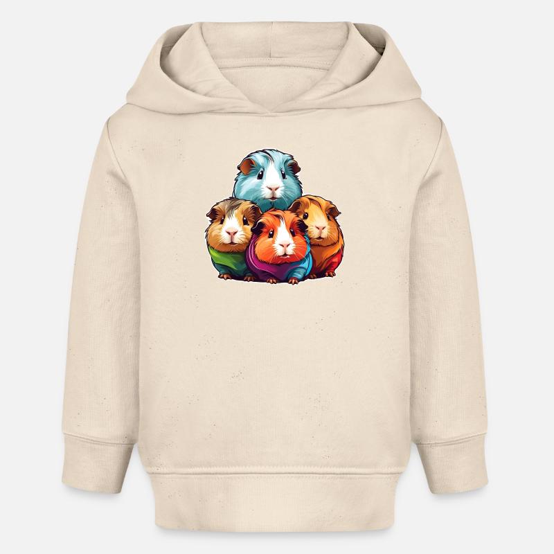 Quatre mignons cochons d’Inde - Sweat à capuche bébé bio Stanley/Stella - écru doux