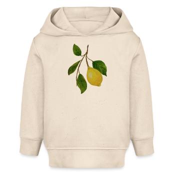 Branche de citron - Sweat à capuche bébé bio Stanley/Stella - écru doux - Devant