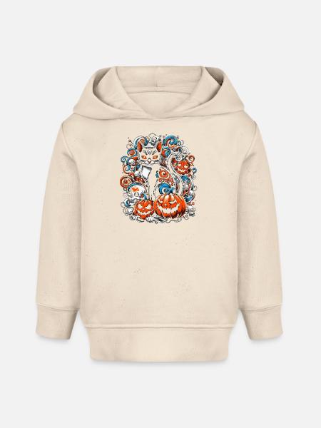 Unheimliche Katzenschädel Halloween - Baby Organic Hoodie Baby Cruiser von Stanley/Stella - Natur