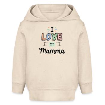 J’adore ma maman - Sweat à capuche bébé bio Stanley/Stella - écru doux - Devant