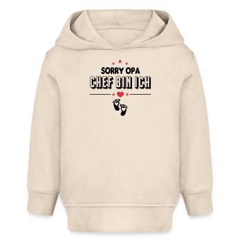 Opa Chef bin ich Baby Sprüche - Baby Organic Hoodie Baby Cruiser von Stanley/Stella - Natur - Vorne