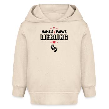Mama Papa Liebling Baby Sprüche - Baby Organic Hoodie Baby Cruiser von Stanley/Stella - Natur - Vorne