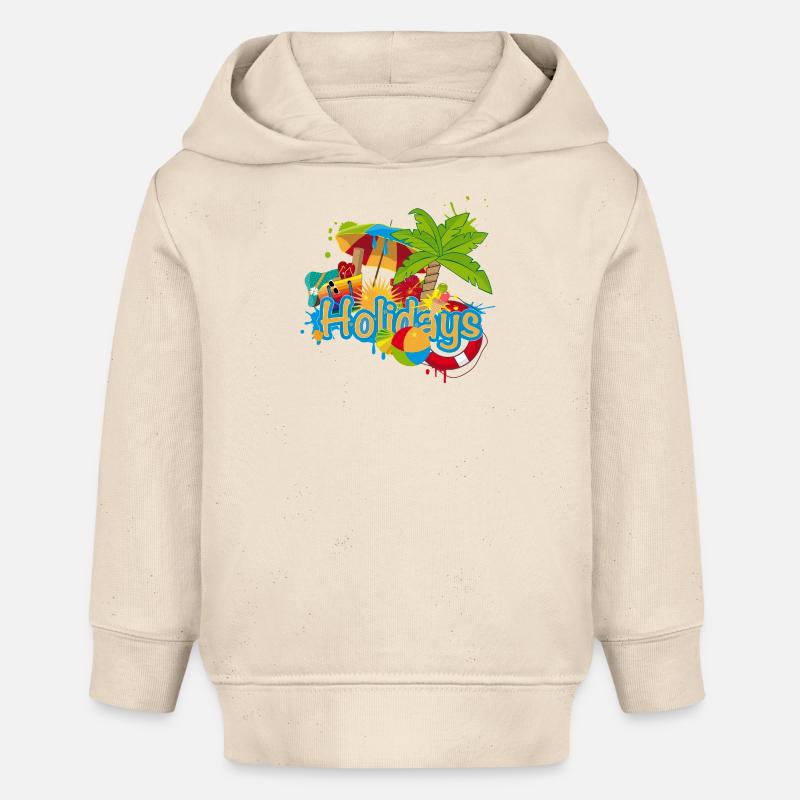 Vacances colorées de graffitis d’été - Sweat à capuche bébé bio Stanley/Stella - écru doux