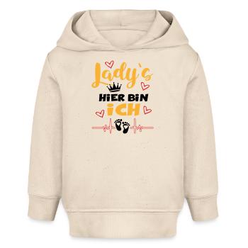 Ladys Hier bin ich König Babysprüche Herz Krone - Baby Organic Hoodie Baby Cruiser von Stanley/Stella - Natur - Vorne