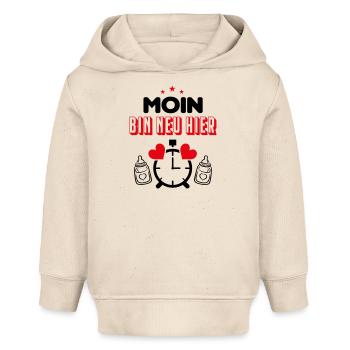 Moin Bin neu hier New Baby Babysprüche Lustig - Baby Organic Hoodie Baby Cruiser von Stanley/Stella - Natur - Vorne